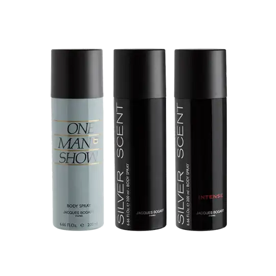 Jacques Bogart Combo Set : One Man Show, Silver Scent Intense, Silver Scent Deo (3 pcs)