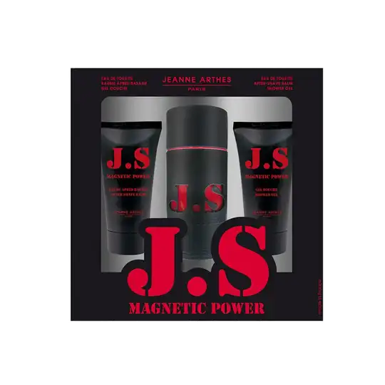 Jeanne Arthes JS Magnetic Power Gift Set : Eau de Toilette, Shower Gel, After Shave Balm (3 pcs)