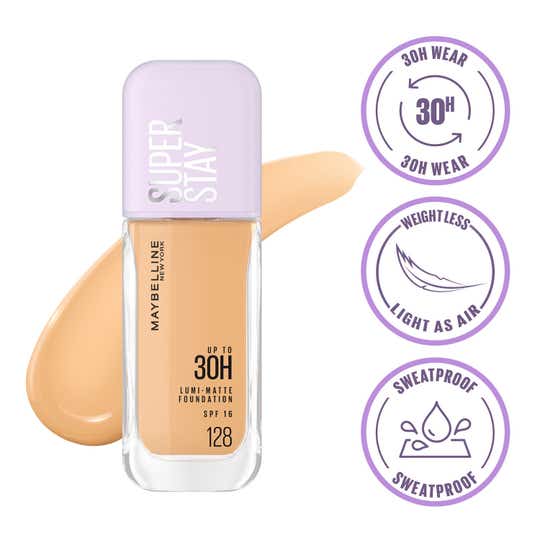 Maybelline New York Super Stay Lumi-Matte Liquid Foundation 30H Longwear - 128 (35 ml)