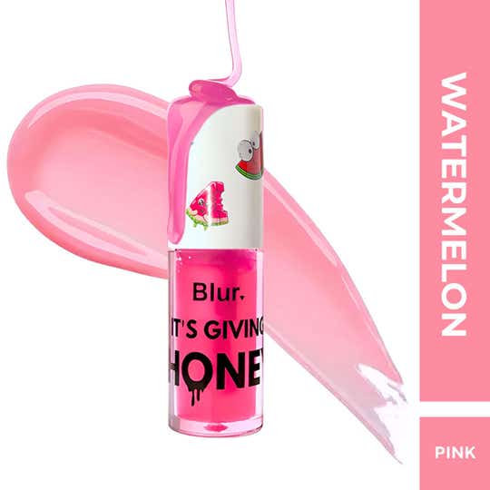 Blur India  It's Giving Honey Lip Oil, Juicy Lip Oil, Watermelon - Light Pink (5 ml)