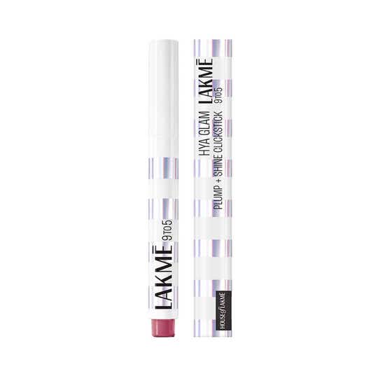 Lakme 9To5 Hya Glam Plump+Shine Clickstick, Hyaluronic Acid & Ceramides - Velvet Mauve (2.1 g)