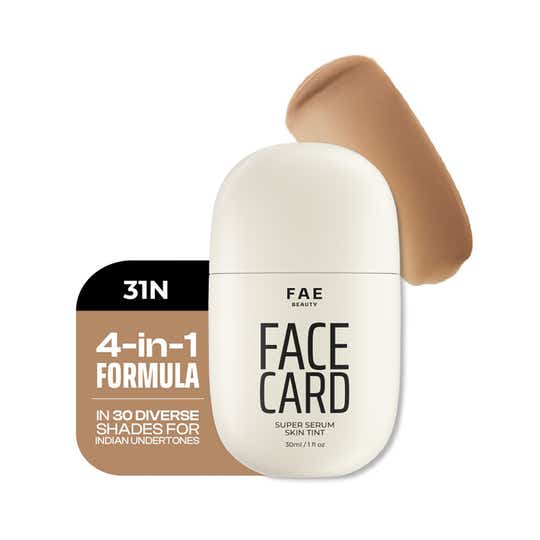 FAE BEAUTY Face Card 4-in-1 Super Serum Skin Tint With Dewy Finish, Shade - 31N - Neutral (30 ml)