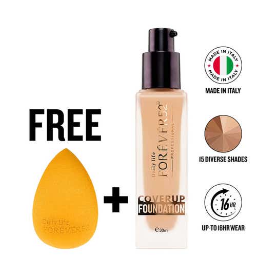 Daily Life Forever52 Coverup Foundation + Beauty Sponge - Olive 30.1 (2 pcs)