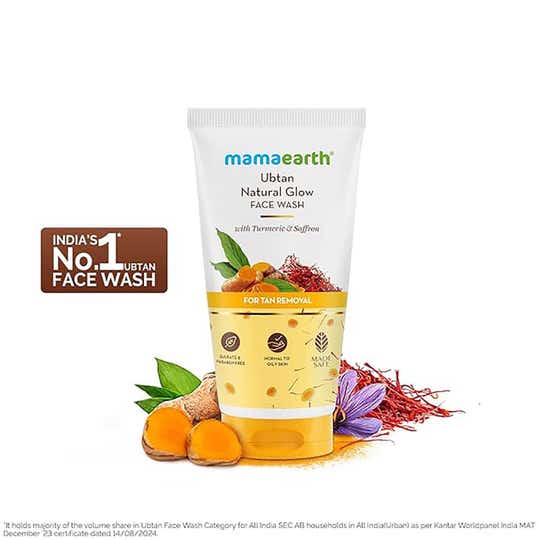 Mamaearth Ubtan Natural Glow Face Wash with Turmeric & Saffron (50 ml)