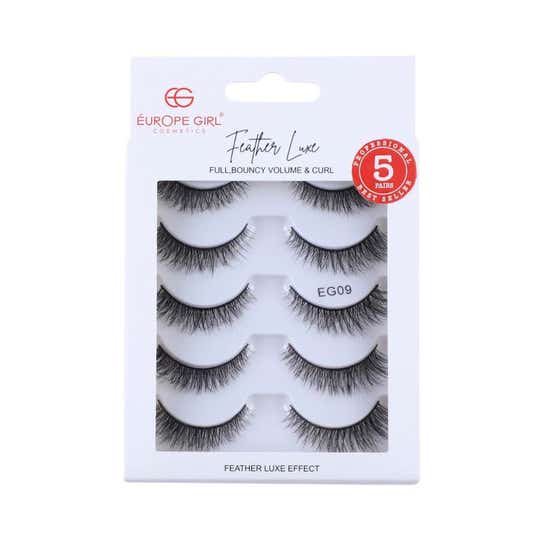 Europe Girl Feather Luxe Eyelash Set - Eg Lash-09 (5-Pair)