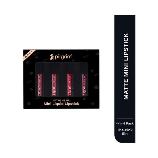 Pilgrim Matte Me Up! Mini 4 In 1 Liquid Lipstick - The Pink Sin (4 pcs)