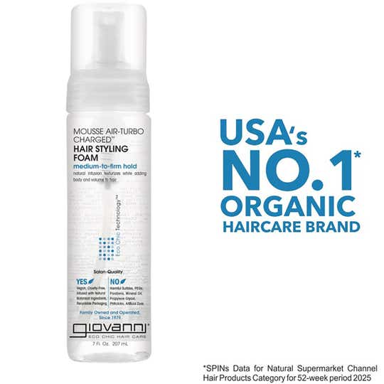 Giovanni Organic Natural Mousse Hair Styling Spray Foam (207ml)