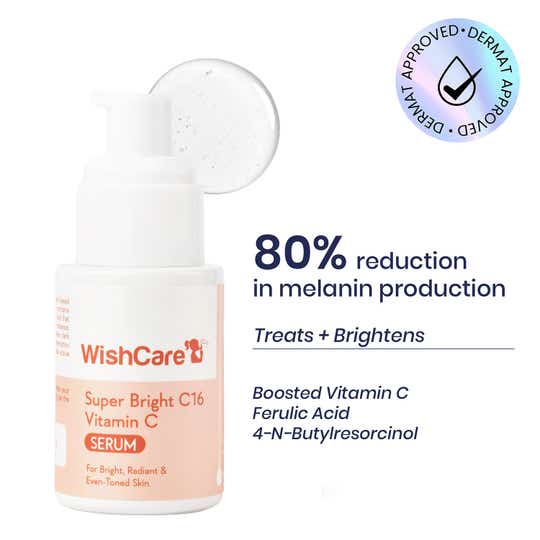 WishCare Super Bright C16 10% Vitamin C Face Serum for Glowing Skin|Fades Pigmentation (30 ml)