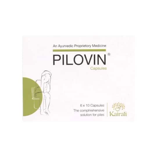 Kairali Pilovin Capsules Best Ayurvedic Medicine for Piles Or Hemorrhoids (60 Capsules)