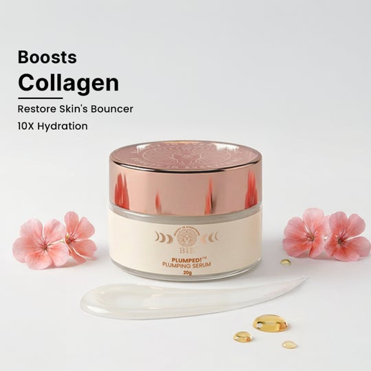 BiE Plumped! Plumping Serum with Collagen,Stem Cells & Geranium Oil for Hydrated & Smooth Skin (20g)