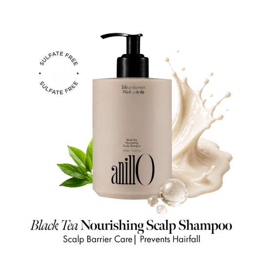 ANILLO Black Tea Nourishing Scalp Shampoo Prevents Hairfall and Boosts Volume (450 ml)