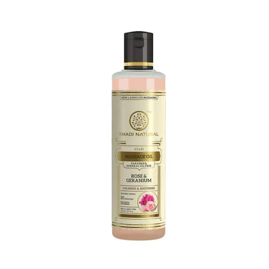 Khadi Natural Rose Geranium Massage Oil (210ml)