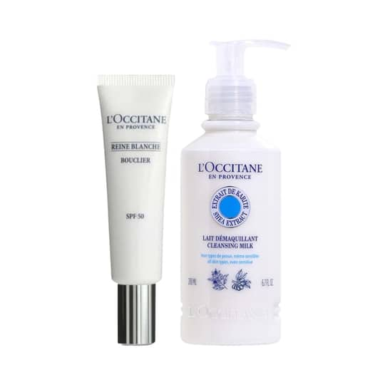 L'occitane Shea & Reine Blanche Brightening Protection Duo Cleanser & SPF Combo