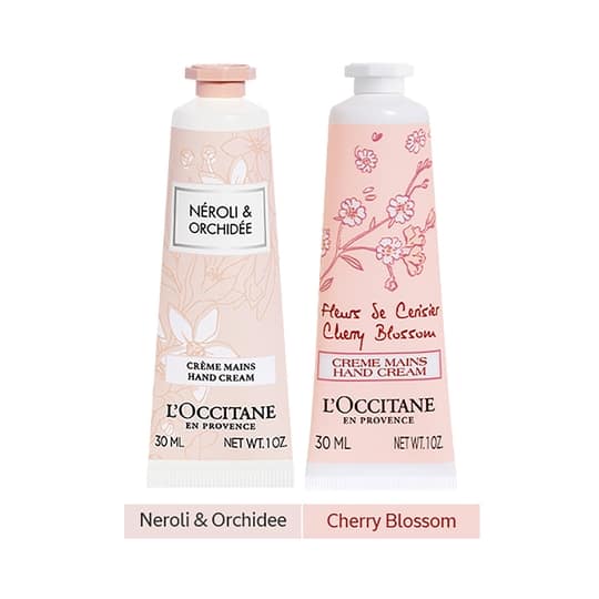 L'Occitane Bloom & Calm Hand Care Duo - Neroli & Orchidee and Cherry Blossom Hand Cream