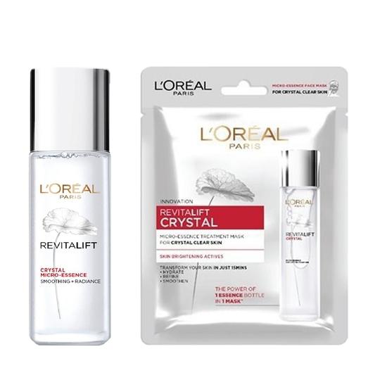 L'Oreal Paris Crystal Clear Skin Combo - Pack of 2 (Micro-essence & Sheet Mask)