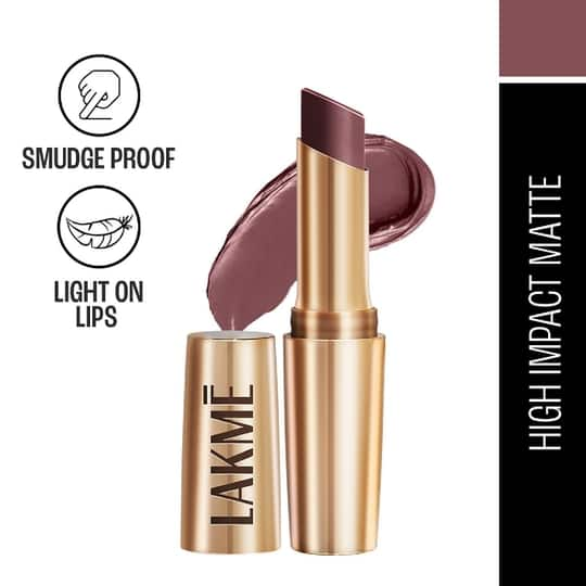 Lakme 9 to 5 Powerplay Priming Matte Lipstick, Lasts 16hrs, Chocolate Crush (3.6g)