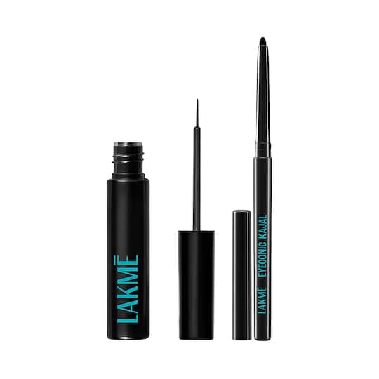 Lakme 9 to 5 Eyeconic Eye Liner Duo - Kajal + Liquid Eyeliner Black