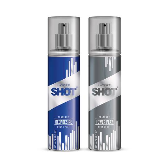 Layer'r Shot Body Spary Combo - Silver-Deep Desire and Power Play