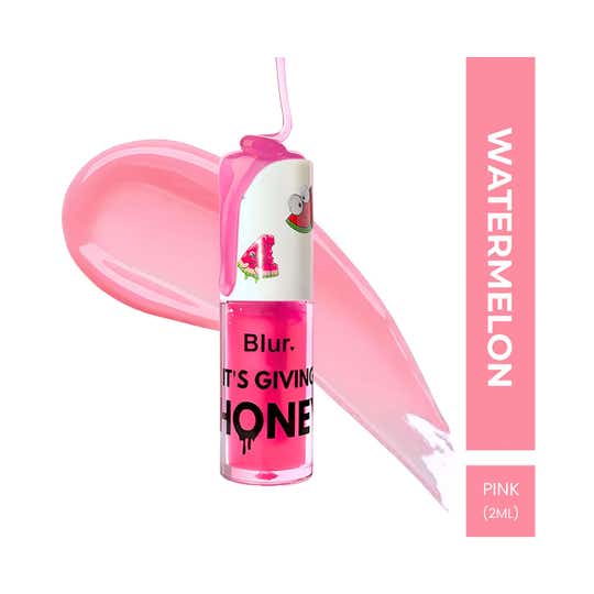 Blur India It's Giving Honey Tinted Lip Oil with Free Stickers - Watermelon Pink (2 ml)