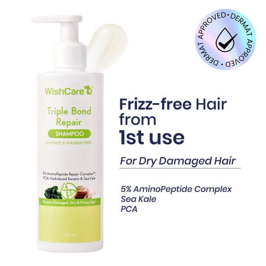 WishCare Triple Bond Repair Shampoo for Dry and Frizzy Hair Repairs Damaged Hair (250 ml)