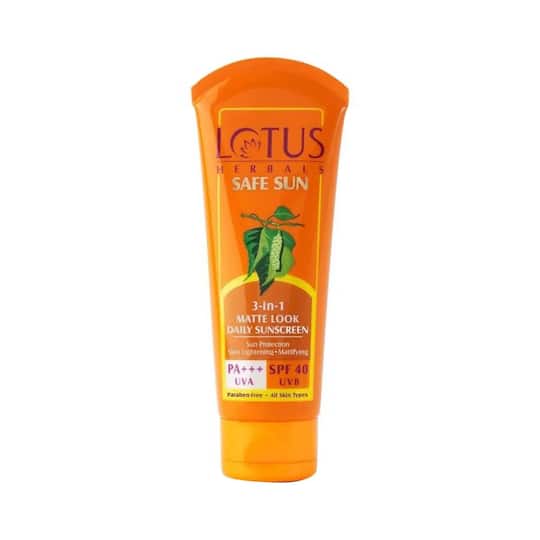 Lotus Herbals Safe Sun 3 In 1 Matte Look Daily Sunblock SPF 40 Sunscreen - (100g)