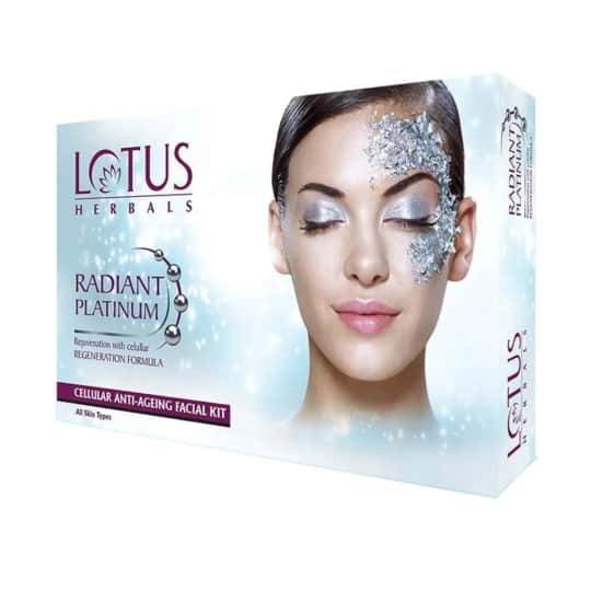 Lotus Herbals Radiant Platinum Cellular Anti-Ageing 1 Facial Kit - (37g)