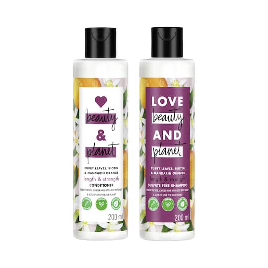 LOVE beauty AND planet Curry Leaves, Biotin & Mandarin Hair Care Combo