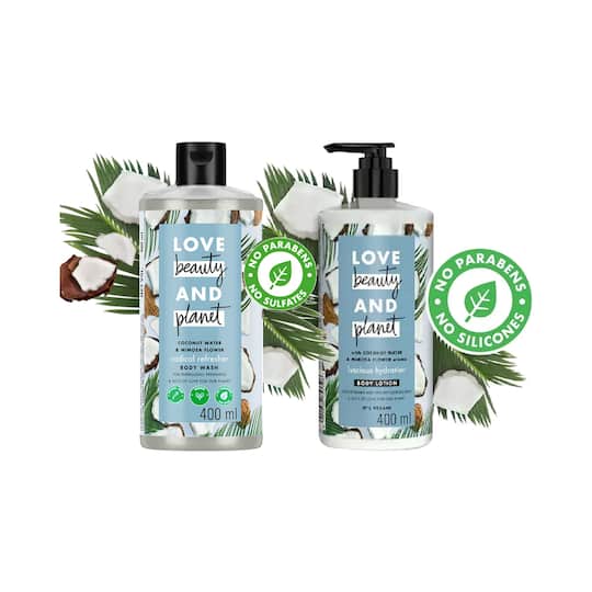 LOVE beauty AND planet Coconut Water & Mimosa Flower Hydration Body Lotion + Body Wash Combo