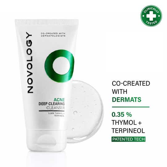 Novology Acne Clearing Cleanser for Acne Whiteheads and Blackheads for Sensitive Skin (150 g)