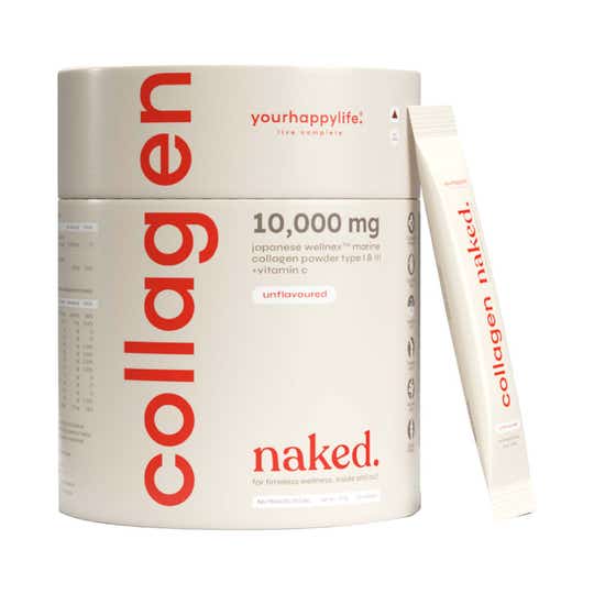 YourHappyLife Naked Unflavored Marine Collagen Powder with Vitamin C 10000mg (25 servings)