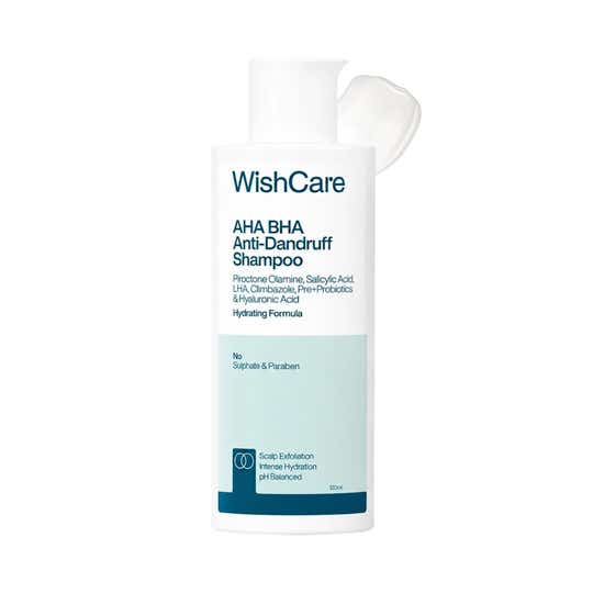 WishCare Hydrating AHA BHA Anti Dandruff Shampoo Reduces Itchiness 100% Dandruff Reduction (120 ml)