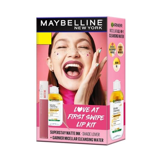 Maybelline Love at First Swipe Lip Kit - Superstay Matte Ink Lover+ Garnier Biphase Micellar, 130g