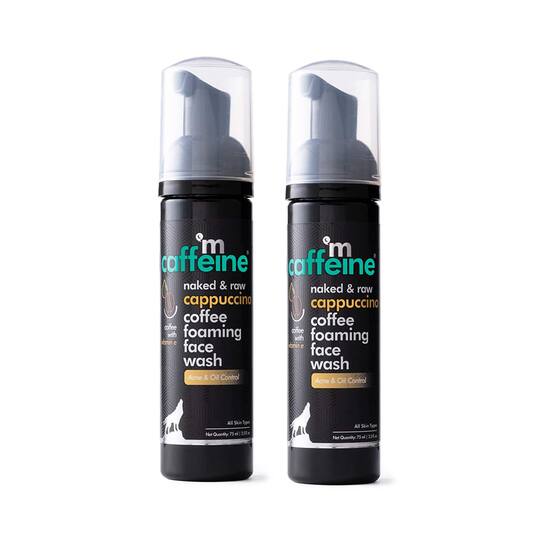 mCaffeine Coffee Foaming  for Men & Women Reduces Acne & Pimple Glowing Skin Face Wash Combo