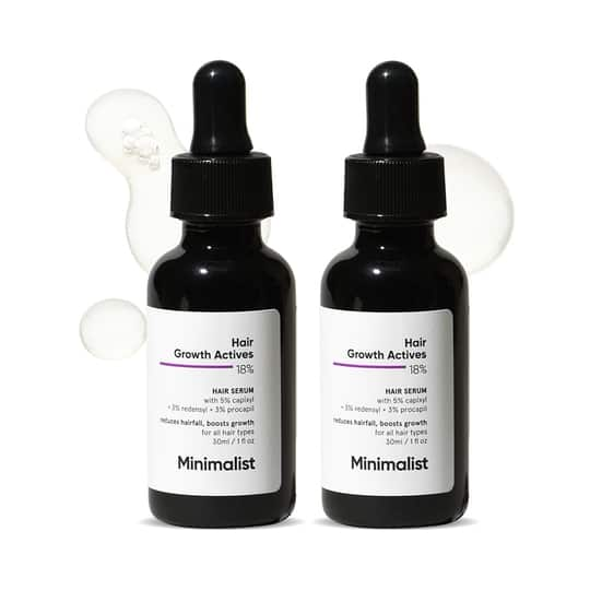 Minimalist Hair Growth Actives 18 % Hair Serum (30 ml) Combo pack of 2