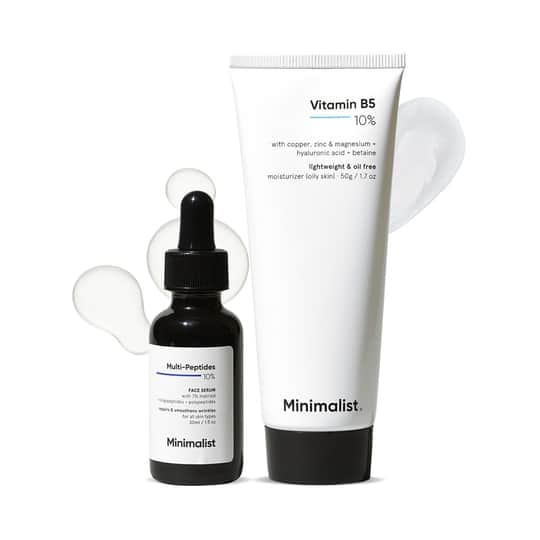 Minimalist Age Defying Hydration Combo Vitamin B5 10% Moisturizer +  Multi Peptide Night Serum