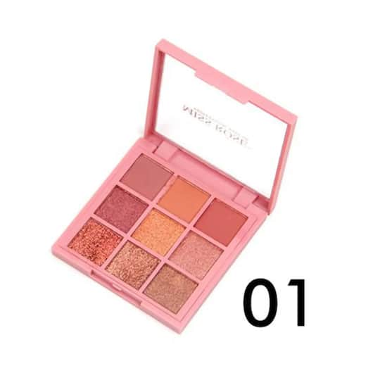 Miss Rose 9 Color Matte & Glitter Eyeshadow Palette - 01 Shade (7.5g)