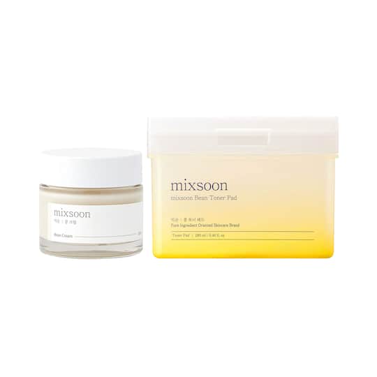 Mixsoon Soft Skin Edit – Bean Toner Pad & Bean Cream for Smooth, Hydrated Texture Combo