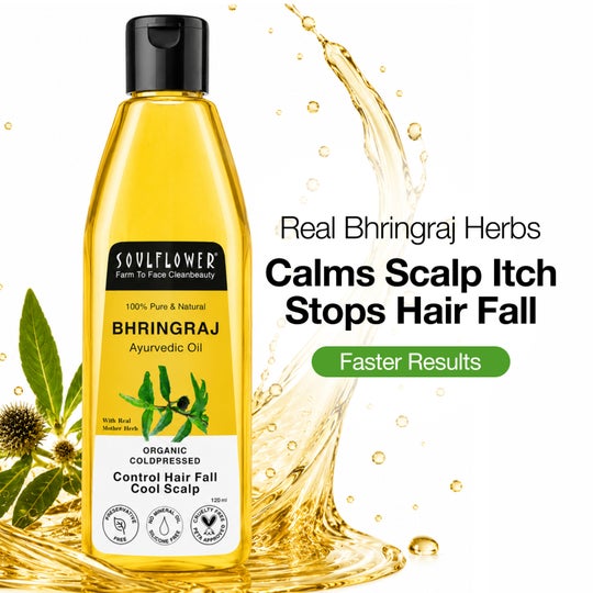 Soulflower Coconut & Sesame Coldpressed Pure Natural Bhringraj Hair Oil - (120ml)