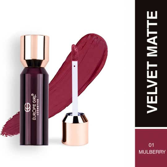 Europe Girl Velvet Matte Liquid Lipstick - Mulberry 01 (3.5 g)