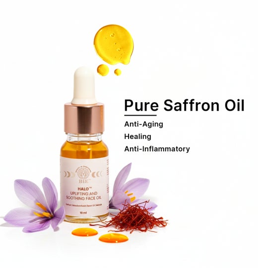 BiE Halo Saffron Face Oil - Brightens Skin,Targets Pigmentation & Wrinkles (10 ml)