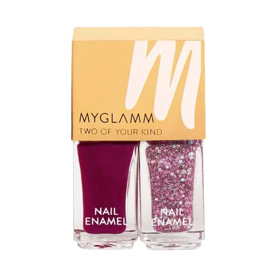MyGlamm Two Of Your Kind Nail Enamel Duo Glitter Collection - Party Parade (10ml)