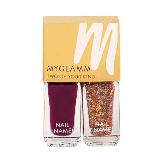 MyGlamm Two Of Your Kind Nail Enamel Duo Glitter Collection - Wicked Wish (10ml)