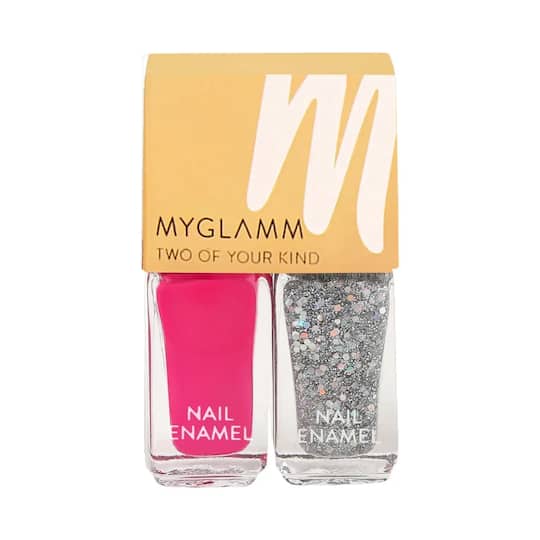 MyGlamm Two Of Your Kind Nail Enamel Duo Glitter Collection - Carnival Crush (10ml)