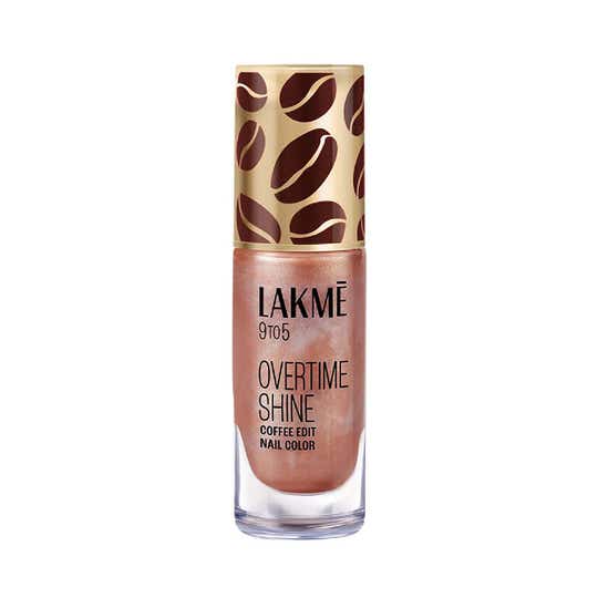 Lakme 9 to 5 Overtime Shine Nail Polish Coffee Edit - 12 Toffee Crunch (6 ml)