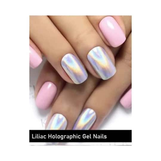 Nails On Board Handmade Holographic Press On Gel Nails - Lilac (X Small)