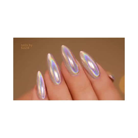 Nails On Board Handmade Holographic Press On Gel Nails - White
