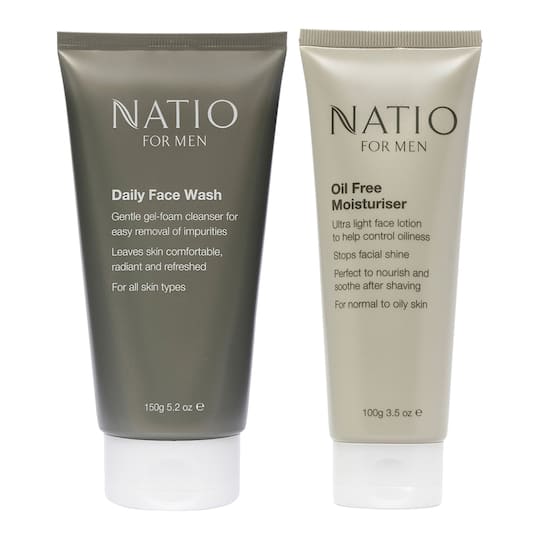 Natio For Men Daily Face Wash (150 g) & Men Oil Free Moisturiser (100 g) Combo