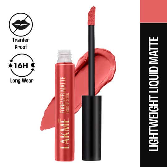 Lakme Forever Matte Liquid Lip 16hr Lipstick Lightweight & Transferproof - Pink Vintage (5.6 ml)