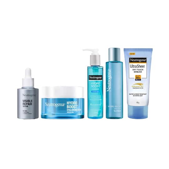 Neutrogena Hydro Boost Cleanser, Lotion, Face Moisturizer and Sunscreen, Serum Combo