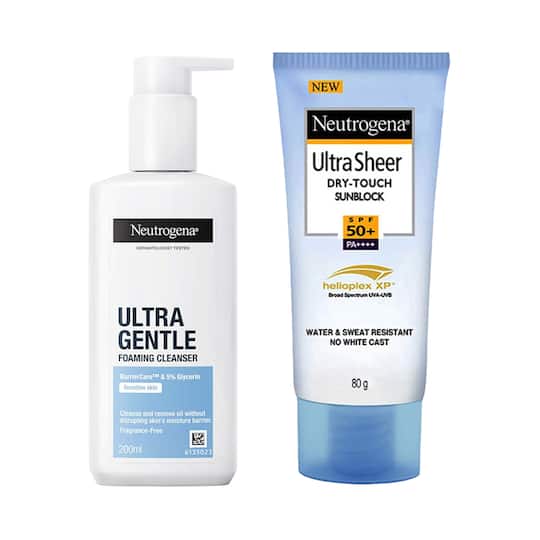 Neutrogena Ultra Gentle Forming Cleanser and Ultrasheer Sun Protection Combo